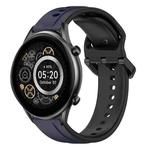 For Xiaomi Haylou RT2 LS10 22mm Convex Loop Two-Color Silicone Watch Band(Midnight Blue+Black)