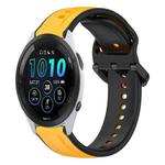 For Garmin Forerunner 265 22mm Convex Loop Two-Color Silicone Watch Band(Yellow+Black)