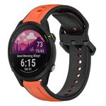 For Garmin Forerunner 255 22mm Convex Loop Two-Color Silicone Watch Band(Orange+Black)