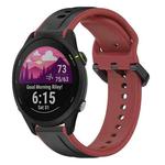 For Garmin Forerunner 255 22mm Convex Loop Two-Color Silicone Watch Band(Black+Red)