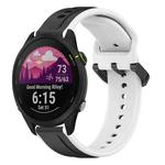 For Garmin Forerunner 255 Music 22mm Convex Loop Two-Color Silicone Watch Band(Black+White)
