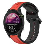 For Garmin Forerunner 255 Music 22mm Convex Loop Two-Color Silicone Watch Band(Red+Black)