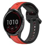 For Garmin Vivoactive4 22mm Convex Loop Two-Color Silicone Watch Band(Red+Black)