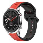 For Amazfit GTR 4 22mm Convex Loop Two-Color Silicone Watch Band(Red+Black)