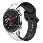 For Amazfit GTR 4 Pro 22mm Convex Loop Two-Color Silicone Watch Band(White+Black)