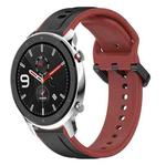 For Amazfit GTR 4 Pro 22mm Convex Loop Two-Color Silicone Watch Band(Black+Red)