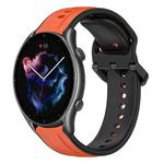 For Amazfit GTR 3 Pro 22mm Convex Loop Two-Color Silicone Watch Band(Orange+Black)