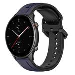For Amazfit GTR 2e 22mm Convex Loop Two-Color Silicone Watch Band(Midnight Blue + Black)