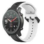 For Amazfit GTR 47mm 22mm Convex Loop Two-Color Silicone Watch Band(Black+White)
