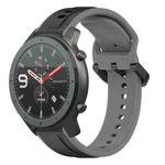 For Amazfit GTR 47mm 22mm Convex Loop Two-Color Silicone Watch Band(Black+Grey)