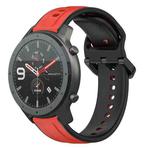 For Amazfit GTR 47mm 22mm Convex Loop Two-Color Silicone Watch Band(Red+Black)