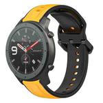 For Amazfit GTR 47mm 22mm Convex Loop Two-Color Silicone Watch Band(Yellow+Black)