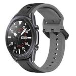 For Samsung Galaxy Watch3 45mm 22mm Convex Loop Two-Color Silicone Watch Band(Black+Grey)