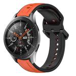 For Samsung Galaxy Watch 46mm 22mm Convex Loop Two-Color Silicone Watch Band(Orange+Black)