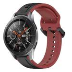 For Samsung Galaxy Watch 46mm 22mm Convex Loop Two-Color Silicone Watch Band(Black+Red)