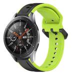 For Samsung Galaxy Watch 46mm 22mm Convex Loop Two-Color Silicone Watch Band(Black+Lime)