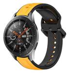 For Samsung Galaxy Watch 46mm 22mm Convex Loop Two-Color Silicone Watch Band(Yellow+Black)