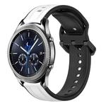 For Samsung Gear S3 Classic 22mm Convex Loop Two-Color Silicone Watch Band(White+Black)