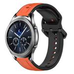 For Samsung Gear S3 Classic 22mm Convex Loop Two-Color Silicone Watch Band(Orange+Black)