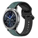 For Samsung Gear S3 Classic 22mm Convex Loop Two-Color Silicone Watch Band(Olive Green + Black)