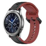 For Samsung Gear S3 Classic 22mm Convex Loop Two-Color Silicone Watch Band(Black+Red)