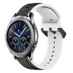 For Samsung Gear S3 Classic 22mm Convex Loop Two-Color Silicone Watch Band(Black+White)