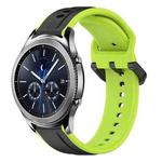 For Samsung Gear S3 Classic 22mm Convex Loop Two-Color Silicone Watch Band(Black+Lime)