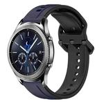 For Samsung Gear S3 Classic 22mm Convex Loop Two-Color Silicone Watch Band(Midnight Blue+Black)