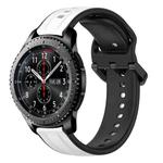 For Samsung Gear S3 Frontier 22mm Convex Loop Two-Color Silicone Watch Band(White+Black)