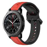 For Samsung Gear S3 Frontier 22mm Convex Loop Two-Color Silicone Watch Band(Red+Black)