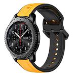 For Samsung Gear S3 Frontier 22mm Convex Loop Two-Color Silicone Watch Band(Yellow+Black)