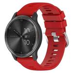 For Garmin Vivomove Sport 20mm Cross Textured Solid Color Silicone Watch Band(Red)