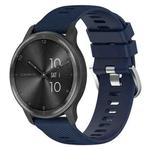 For Garmin Vivoactive3 Music 20mm Cross Textured Solid Color Silicone Watch Band(Midnight Blue)