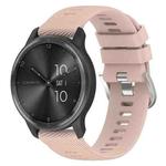 For Garmin VivoMove Style 20mm Cross Textured Solid Color Silicone Watch Band(Pink)