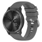 For Garmin VivoMove Style 20mm Cross Textured Solid Color Silicone Watch Band(Dark Grey)