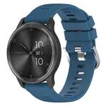 For Garmin Venu 2 22mm Cross Textured Solid Color Silicone Watch Band(Blue)