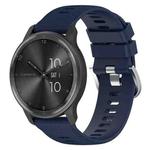 For Garmin Venu 2 22mm Cross Textured Solid Color Silicone Watch Band(Midnight Blue)