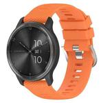 For Garmin Vivoactive4 22mm Cross Textured Solid Color Silicone Watch Band(Orange)