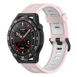 For Garmin Forerunner 265 22mm Vertical Two-Color Silicone Watch Band(Pink+White)