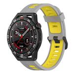 For Garmin Forerunner 255 22mm Vertical Two-Color Silicone Watch Band(Grey+Yellow)