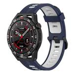 For Garmin Forerunner 255 22mm Vertical Two-Color Silicone Watch Band(Midnight Blue+White)