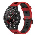 For Garmin Forerunner 255 Music 22mm Vertical Two-Color Silicone Watch Band(Red+Black)