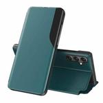 For Samsung Galaxy A04 / M13 5G Side Display Adsorption Leather Phone Case(Green)