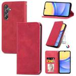 For Samsung Galaxy A15 Retro Skin Feel Magnetic Leather Phone Case(Red)