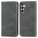 For Samsung Galaxy M15 Retro Skin Feel Magnetic Leather Phone Case(Gray)