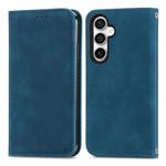 For Samsung Galaxy S23 FE 5G Retro Skin Feel Magnetic Leather Phone Case(Blue)