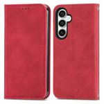 For Samsung Galaxy S23 FE 5G Retro Skin Feel Magnetic Leather Phone Case(Red)