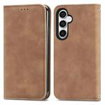 For Samsung Galaxy S23 FE 5G Retro Skin Feel Magnetic Leather Phone Case(Brown)