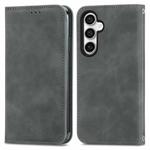 For Samsung Galaxy S23 FE 5G Retro Skin Feel Magnetic Leather Phone Case(Gray)