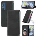 For Samsung Galaxy M35 Retro Skin Feel Magnetic Leather Phone Case(Black)